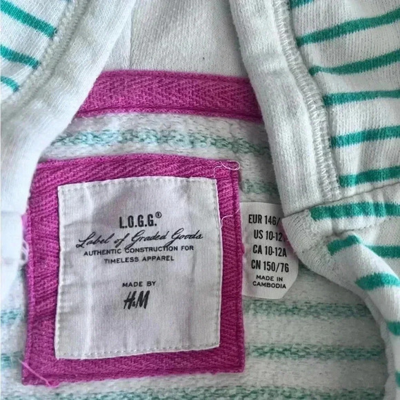 Lot of TWO girls size 10/12 hoodies Justice Active H&M L.O.G.G. zip-up jacket - Picture 5 of 8